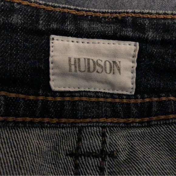 HUDSON Jeans Signature Mid-Rise Bootcut Womens Sz 31 Misses 10 Dark-Distressed - Picture 2 of 13